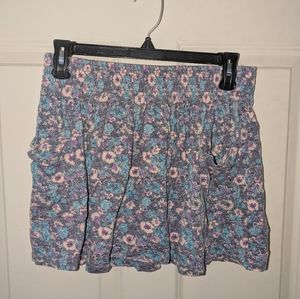 I Love H81 Floral Stretchy Flowy Skirt With Pockets
